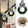 thumbnail image 2 of Mini Christmas Wreath 5 Inch Cabinet Door Hanging with Ribbon Bow Berries, Small Artificial Wreath for Kitchen Window Front Door, Farmhouse Wall Xmas Party Decor Ornament 2PC, 2 of 5