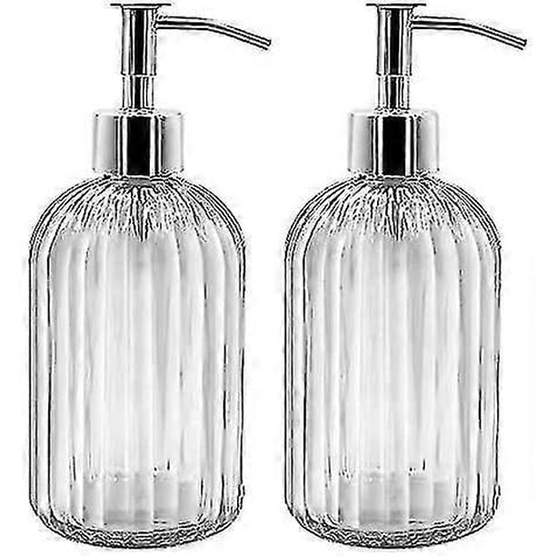 Pack Of 2 Glass Soap Dispensers With Pump, 400 Ml Liquid Soap Dispenser For Washing-up Liquid, Shampoo And Lotion, Refillable Soap Dispenser For Kitch