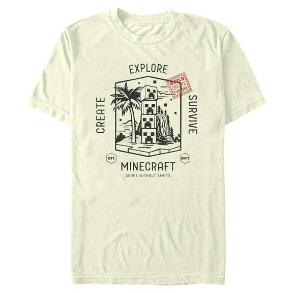 Mens Minecraft Tower Create Explore Survive T Shirt