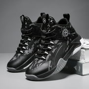 Kid's Basketball Shoes Boys Sneakers Girls Trainers Comfort High Top Basketball Shoes for Boys(Little Kid/Big Kid) Black