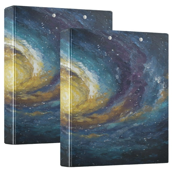 WOBOGO Cosmic Spiral File Folders Extra Large Capacity to Hold 200 Sheets of Documents Hard Shell Ring Binder for School Home Office