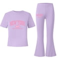thumbnail image 4 of Teen Outfits 2 Piece Size 6-12 Years Tween Girls Clothes 2PCS Sets Crop Tops & Flare Pants with Letter Print Summer Outfits, 4 of 4