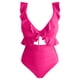 thumbnail image 3 of Trajes de Baño de Corte Alto para Mujeres de Color Sólido con Cojín de Pecho, sin Soporte de Acero Traje de Baño Dividido con Cordón Suelto, Cintura Alta, 3 of 7