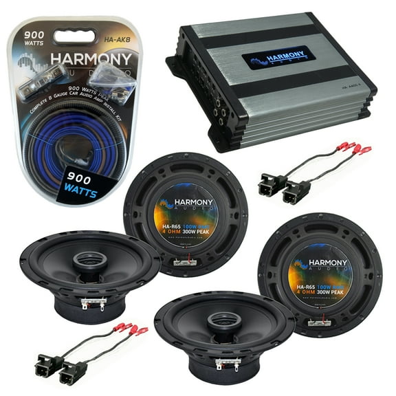 Chevy Trailblazer 2002-2009 OEM Speaker Upgrade Harmony (2) R65 & HA-A400.4 Amp