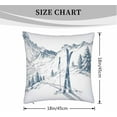 thumbnail image 4 of Pillow Case Ski Mountains Exciting Outdoors Sport with Skateboard in Winter Season Soft Decorative Set of 2,Square Home Decor Pillow Covers for Sofa Bedroom Car Couch 18X18 Inch, 4 of 6