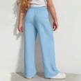 thumbnail image 3 of FAIWAD Kids Girls Wide Leg Sweatpants High Waisted Drawstring Baggy Pants Casual Athletic Joggers Sweat Pants, 3 of 8