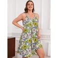 thumbnail image 5 of SHOWMALL Sleeveless Nightgowns for Plus Women Sleepwear Wide Strap Sleep Shirt Pleated Scoopneck Lounge Dress with PocketsDusty Blue Daisies 4X, 5 of 7