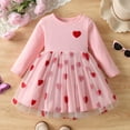 thumbnail image 3 of Girls Size 10 Dresses Toddler Baby Girl Valentines Day Crew Neck Long Sleeve Dress Heart Tutu Tutu Dresses Child Spring Fall Clothes Red,7-8 Years, 3 of 6