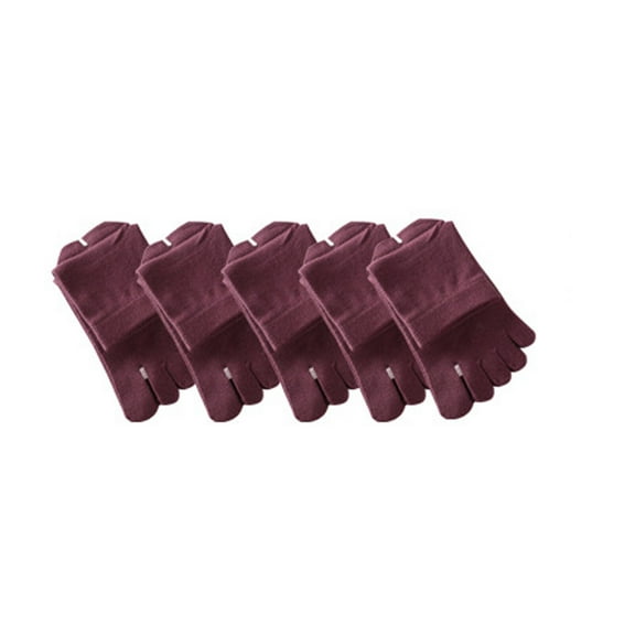 AUQ 6Pcs Socks for Women,Five-Toe Design for Natural Comfort Grip Socks,Versatile Mid-Calf Length Crew Socks for Women,Gray