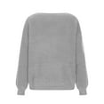 thumbnail image 6 of Miluxas Women's off Shoulder Sweater Solid Color Fashion Long Sleeve Loose Pullover Knit Sweater Gray XL(XL), 6 of 9