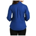 thumbnail image 2 of Mafoose Women's 3/4 Sleeve Uniforms Carefree Poplin Shirt True Royal 3X-Large, 2 of 4
