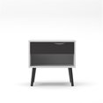 thumbnail image 2 of Tvilum Diana 1 Drawer Bedroom Nightstand with 1 Shelf for Adults, White/Black Matte, 2 of 15