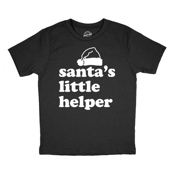 Youth Funny T Shirts Santas Little Helper Funny Christmas Graphic Novelty Tee for Kids