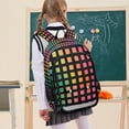 thumbnail image 7 of FORMRS Unisex School Backpack 17" Student Travel Bag with Laptop Compartment, Pink Block Pattern, 7 of 7