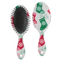 Christmas Stocking Pattern Hair Brush,Girls Detangling Hair Brush,Glide Through Tangles with Ease for Wet & Dry Hair,8.8"X2.8"