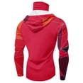 thumbnail image 5 of Men's Geometric Print Sun Hoodie With Built-In Face Mask And Thumbholes Featuring UPF 50+ Protection For Fishing Hiking Hunting Red XL, 5 of 5