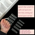 thumbnail image 3 of HWHUNO XL Tapered Square Nail Tips No C Curve,500Pcs Clear Medium Half Cover Long Coffin Acrylic Nails Tips Preshaped for Professional Manicure Salon and Home DIY C40, 3 of 3