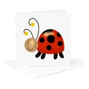 3dRose, Cute Ladybug Illustration, 1 Greeting Card with envelope