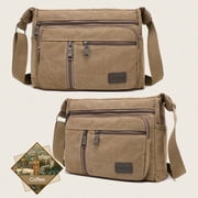 Peggybuy Men Canvas Shoulder Bags Multi Pocket Male Travel Office Messenger Totes Handbag