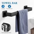 thumbnail image 3 of Godance 5-Piece Matte Black Bathroom Hardware Accessories Set, SUS304 Stainless Steel Bath Towel Bar Set Wall Mounted, 24 Inch Hand Towel Bar, Toilet Paper Holder, Towel Ring, Towel Hooks, 3 of 9
