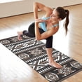 thumbnail image 6 of Brown Triangular Geometric Pattern Hot Yoga Mat Towel Non Slip for Hot Yoga - Quick-Drying Yoga Mat Cover with 4 Corner Pockets with Travel Bag - Hot Yoga Towel Non Slip 70"x26", 6 of 6