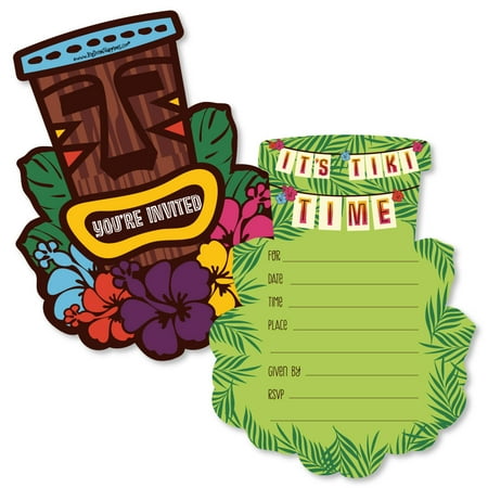 tiki luau shaped fill in invitations tropical hawaiian summer