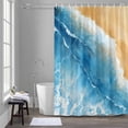 thumbnail image 5 of Abstract Waves Shower Curtains for Bathroom, Ocean Spray Beach Watercolor Surrealism Washable Fabric Shower Curtain with Hooks Waterproof Bathroom Decor Sets, 72 x 72 Inches, 5 of 9