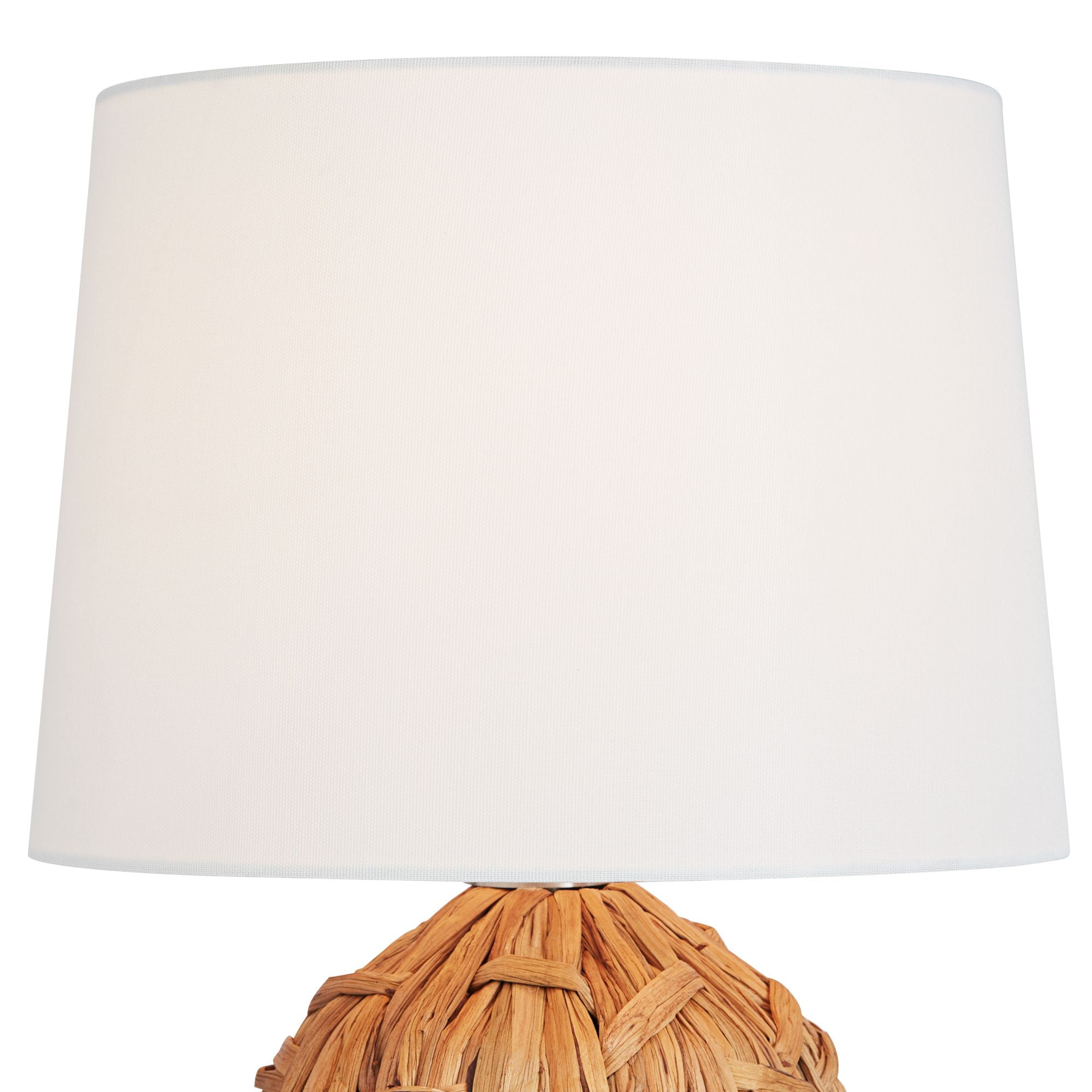 360 Lighting Nantucket Modern Coastal Table Lamp 26" High Natural Woven Seagrass White Drum Shade for Bedroom Living Room House Bedside Nightstand