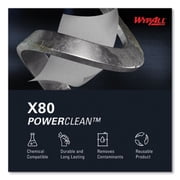 WypAll PowerClean X80 Cloths Heavy Duty Wipes (41025), Jumbo, Extended Use Towels, White (1 Roll of 455 Sheets, 455 Sheet Total)
