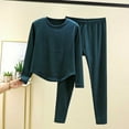thumbnail image 4 of AINIYS Loungewear Sets for Women Long Sleeve Crewneck Tops Elastic Waist and Pants Fall Solid Color Loungewear Outfits Green L, 4 of 4