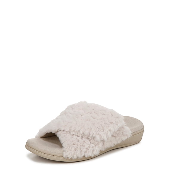 Pantuflas Vionic Relax II para Mujer Tela Blanco Roto Talla 8 M