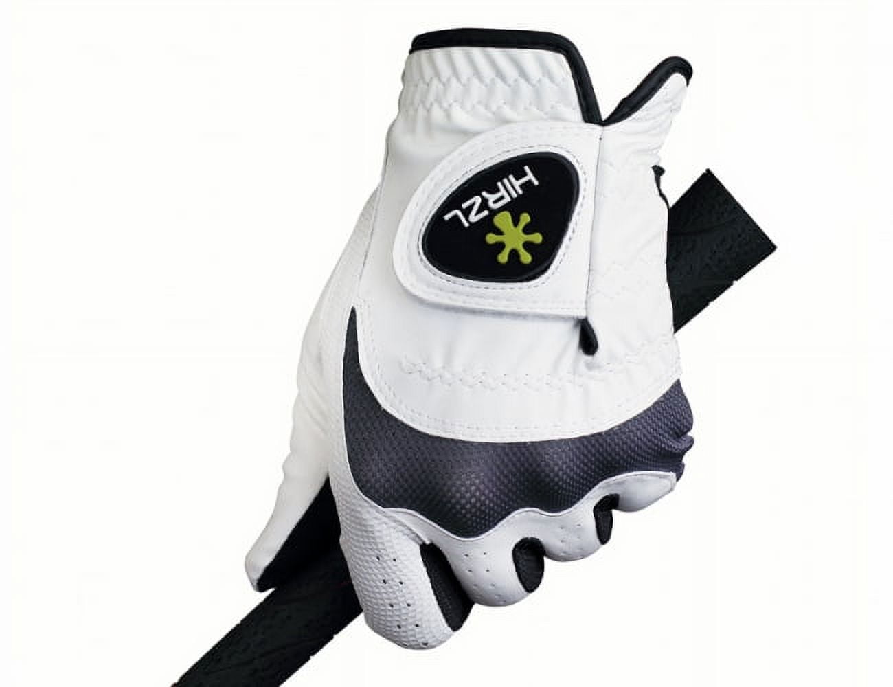 HIRZL Men's Golf Gloves - Trust Hybrid, Leather, Grippp Technology, White/Black
