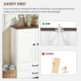 thumbnail image 6 of Prilinex Dog Feeding Station with Storage, Pet Storage Cabinet with 2 Elevated Bowls and 3 Hooks, Pet Organizers for Food & Supplies, White, 6 of 9
