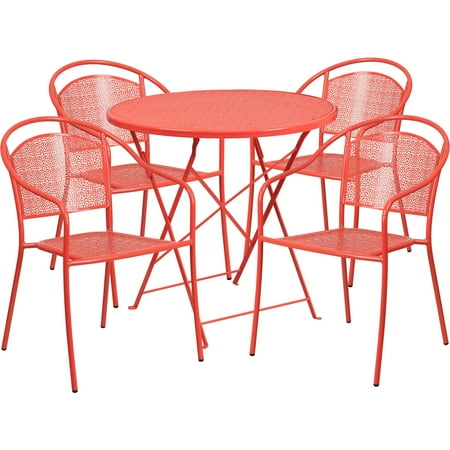 Flash Furniture 30\'\' Round Indoor-Outdoor Steel Folding Patio Table ... Flash Furniture 30\'\' Round Indoor-Outdoor Steel Folding Patio Table ...