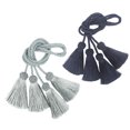 thumbnail image 1 of 2 Pairs Curtain Handmade Tiebacks Decorative Curtain Tiebacks Ropes Tie-Backs Curtain Holdbacks with Tassel for Home and office Window Drapery, 1 of 5