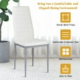 thumbnail image 3 of Modern White PU Leather Dining Chair Set of 4 – Upholstered Kitchen Chairs with Comfortable Cushion & Sturdy Metal Legs for Dining Room or Home, 3 of 9