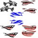 thumbnail image 4 of 2 Unids 15x5 Pulgadas De Tiburón Grandes Calcomanías De Vinilo Gráficos De De Pesca Para Canoa, Kayak, Coche, Camión, Bote Yotijar Pegatinas de bote, 4 of 8