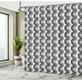 thumbnail image 4 of Ambesonne Abstract Shower Curtain, Modern Wavy Retro Groovy, 69"Wx84"L, Charcoal Grey and White, 4 of 4