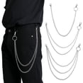 thumbnail image 3 of Cadenas De Vaqueros, Cartera De Metal, Cadena Para Pantalones, Bolsillo Plateado, Cadena Punk, Cadenas De Hip Hop Rock 1 Uds Yuarrent AP007555-02, 3 of 5