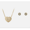 Swarovski Clear Crystal Goldtone HEART SET Necklace & Earrings -5030713