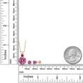 thumbnail image 2 of Gem Stone King 18K Rose Gold Plated Silver Round Pink Moissanite and Red Ruby Pendant and Earrings Jewelry Set for Women (4.68 Cttw, Gemstone Birthstone, with 18 inch Chain), 2 of 3