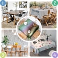thumbnail image 4 of Gradient Color Checkered Pattern Square Tablecloth,Waterproof Square Table Cover,Wipeable Spillproof Washable Table Cover for Home Kitchen Party Decor 42"X42"(107x107cm), 4 of 6