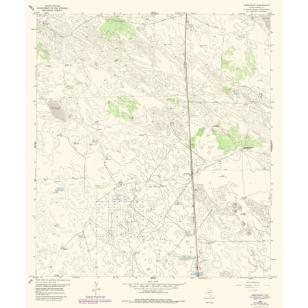Topographical Map - Armstrong Texas Quad - USGS 1956 - Vintage Wall Art