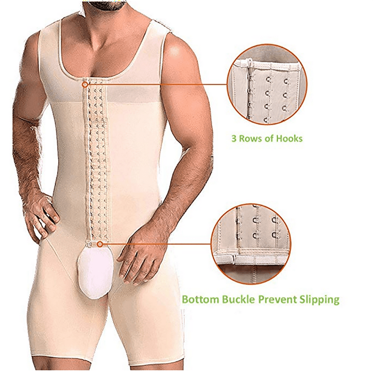 Garteder Men's Compression Bodysuit Shapewear Shirt Girdle for