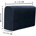 thumbnail image 5 of KAIYANG 2 fundas para reposabrazos de sofá, ajustables, elásticas, protección antideslizante para muebles (negro) azul marino, 5 of 5