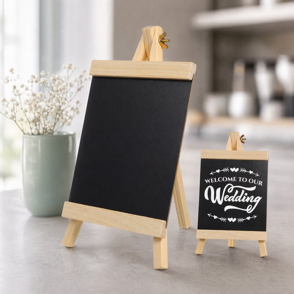 ETHZZLE Wooden Standing Chalkboard Sign with Easel for Kitchen, Wedding, Restaurant, Cafe, and Home Decor Use