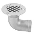 thumbnail image 1 of Boat Deck Drain 90 Degree Elbow 316 Stainless Steel Split Floor Deck Drain for Fishing Boat Yacht 38mm / 1.49in, 1 of 4