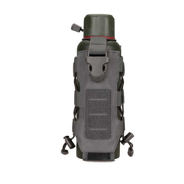 Toystoory Colgador de correas para botellas, mochila de caza y pesca, portabotellas portátil, bolsa de liberación rápida, accesorios para carpas Gris