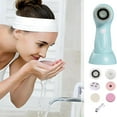 thumbnail image 5 of Electric Facial Cleansing Brush, 2025 New Face Scrubber Exfoliator with 6 Cleanser Heads and 2 Speeds Adjustable, Face Spin Brush Waterproof, Rotating Cleanser Massage Brushs Skin (Pink), 5 of 8