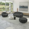 thumbnail image 4 of Sodrens 79.53" Bubble Couch with Single Seat and Ottoman,Modern Upholstered Mesh Fabric Lazy Floor Sofa,3D Honeycomb Shape Bubble Sofa Curved Couch for Living Room,Office,Apartment(Dark Grey), 4 of 7